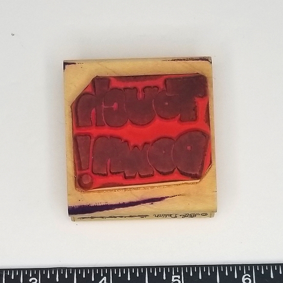 JRL Design "Touch Down" Print Wooden Rubber Stamps~ Arts & Crafts - Picture 3 of 3